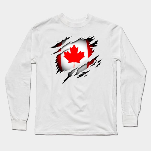 Canada in the heart Long Sleeve T-Shirt by HappyGiftArt